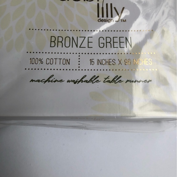 Debi Lilly Harvest Table Runner 15x96” Bronze Green New Fall Thanksgiving - Picture 14 of 14